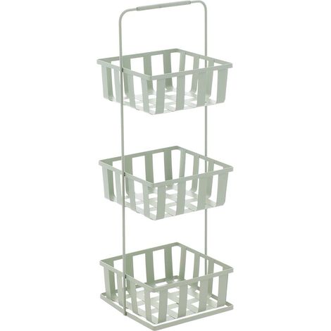 Etagere metal carree 3 niveaux  - vert sauge - Tendance (1/3)