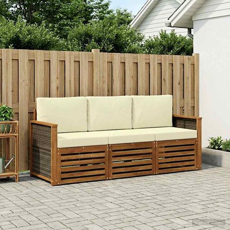 vidaXL Juegos de sofás 3 uds. Madera de Acacia Sólida (1/5)