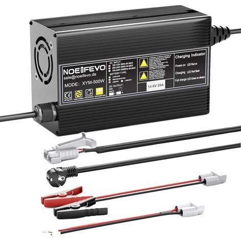 Chargeur de batterie au lithium, charge de 50A, protections de sécurité, 20A, UE (1/2)