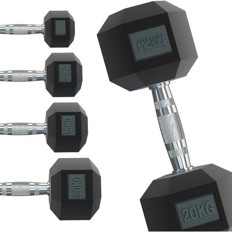 5kg Gummi-Hanteln mit Anti-Roll-Funktion für Heimtraining