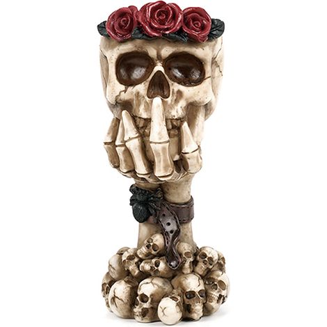 Vase décoratif crâne blanc design moderne original sculpture florale contemporaine pour intérieur salon bureau (1/5)