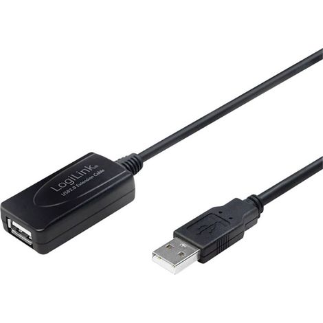 LogiLink Cavo USB USB 2.0 Spina USB-A, Presa USB-A 10.00 m Nero UA0143 (1/5)