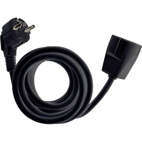 Câble d'alimentation Noir, rallonge Flexible de 4 m, avec Protection Enfant (1/5)
