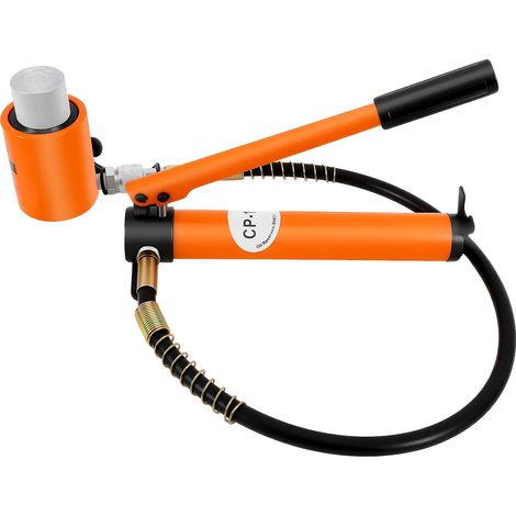 Cylindre hydraulique, capacité de 20T, poignée ergonomique, Orange (1/2)