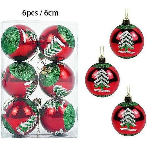 6 à 24 boules de Noël rouges et dorées, décorations pour sapin de Noël, grandes boules à suspendre, décorations de Noël et du Nouvel An (B02-6 pièces) (1/5)