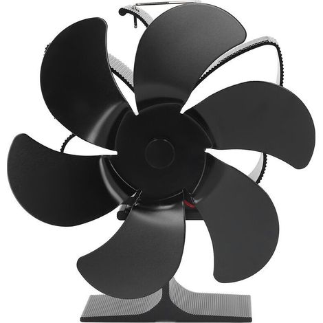 Ventilatore da stufa a 6 pale, accensione automatica, resistente alle alte temperature ed efficiente dal punto di vista energetico, ventilatore a energia termica per uso domestico, nero, diametro 152 