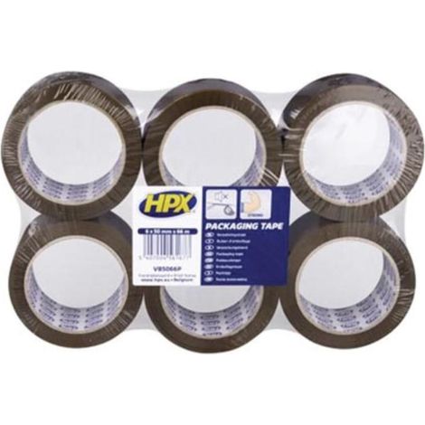 Ruban d'emballage pack de 6 rouleaux - brun 50mm x 66m
