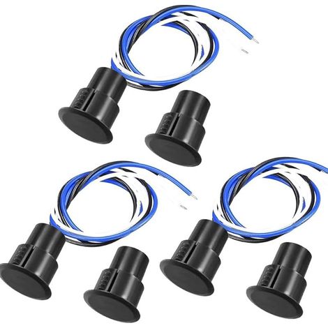 Interrupteur de Porte Magnétique en Fer RC-36 3 Fils NC + NO Capteur de Contact de Porte de fenêtre de Sécurité Encastré Alarme Interrupteur Magnétique à Lames (Lot de 3) (1/5)