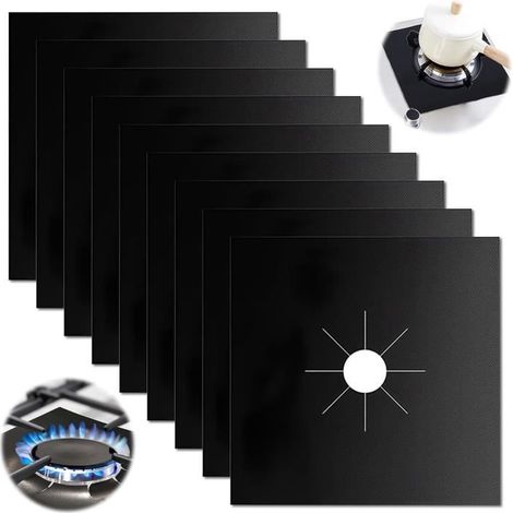 9 Pcs Housse pour plaque de cuisson à gaz, lavable protection plaque cuisson gaz, réutilisable plaque de cuisson à gaz (27 27cm)"S (1/4)