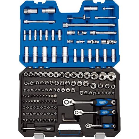 Draper 149-Piece Metric Socket Set (1/4", 3/8", 1/2" Drive) - Deep and Standard 6-Point Sockets