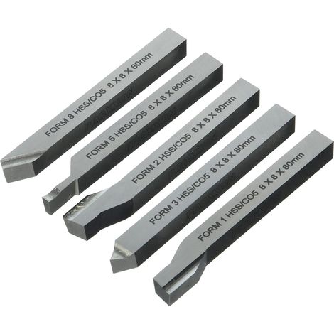 Proxxon Drehstahlsatz,5-tlg, HSS (8 x 8 x 80 mm), 24530