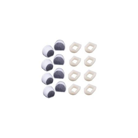 Prefiltri in schiuma e filtro a carbone compatibili con le fontanelle PetSafe Drinkwell INOX 360 Avalon Pagoda Seascape e Sedona, filtro per fontanella per cani e gatti di Poweka (confezione da 16)