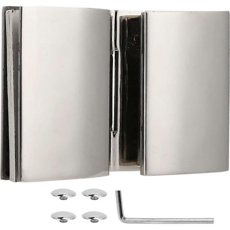 Meubles de salle de bain Kit Portes doubles en verre trempé à charnières plates (1/5)