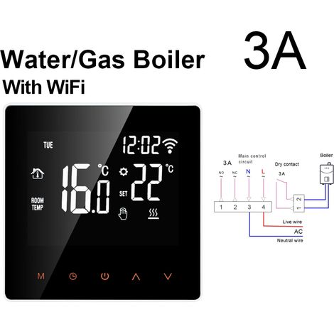 (Chaudière à gaz) Thermostat intelligent WiFi, compatible avec Tuya Smart et Google Smart Home. (1/5)
