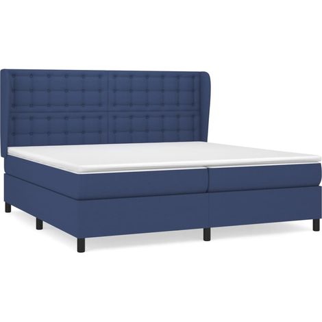 Maison Exclusive - Giroletto a Molle con Materasso Blu 200x200 cm in Tessuto (1/5)