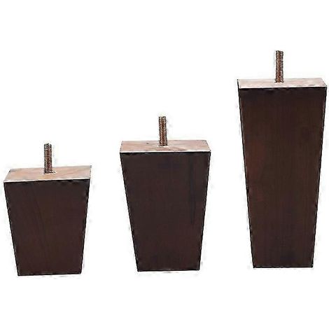 Pieds carrés inclinés en chêne pour meubles, usinés à une dimension de 12,5 cm. (1/5)