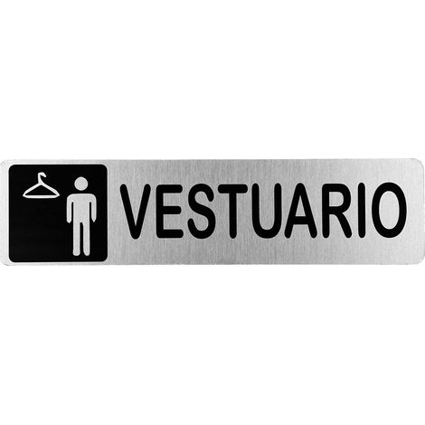 Señal adhesiva Vestuario Masculino Acero inoxidable 5x20 cm  Gris