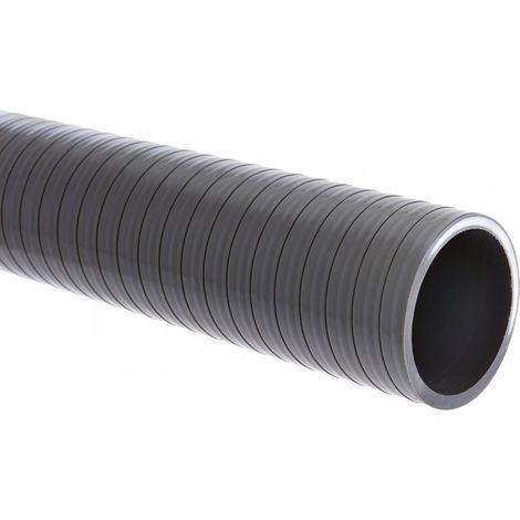 Girpi – Tube d'évacuation PVC flexible 1m D.32 – Spirale anti-déformation – Pour évacuation liquides non inflammables – Embout à coller