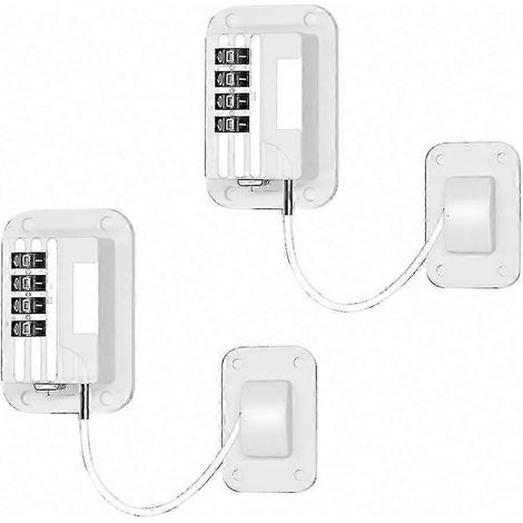Cadenas de seguridad pour frigo à code – 2 pièces, sans perçage, idéal pour réfrigérateurs et caves à vin (1/5)