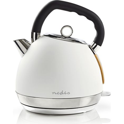 Nedis Bollitore elettrico Vintage 1,8 Litri Filtro Protezione a Seco morbido al tatto Bianco 2200 Watt (1/5)