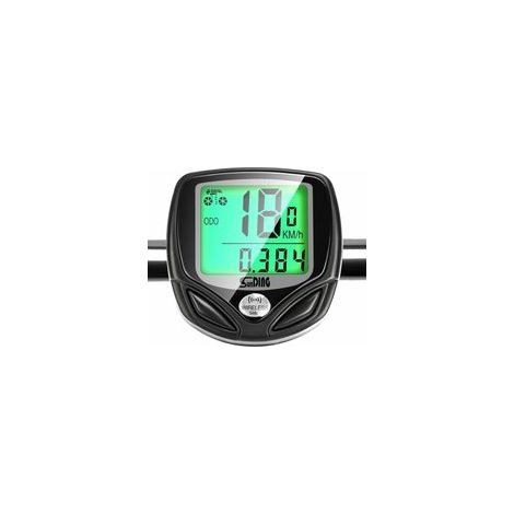 Compteur de vitesse vélo sans fil LCD rétro-éclairé, étanche, multifonction, noir – (1/5)