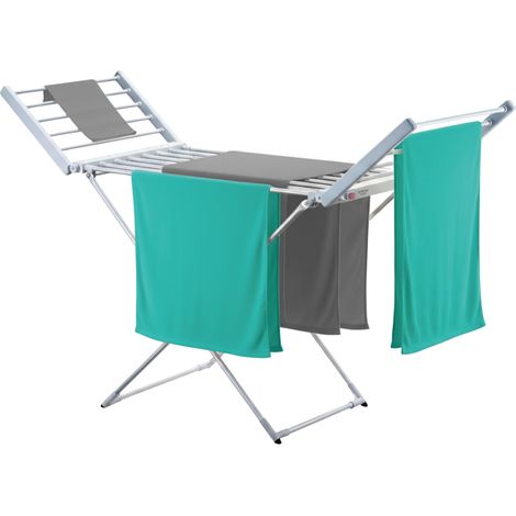 Briebe CD1183 Tendedero Eléctrico Plegable Ropa Bajo Consumo 18 Calentadores Secado Rápido y Eficaz, Compacto 220W Acero Inoxidable (1/5)