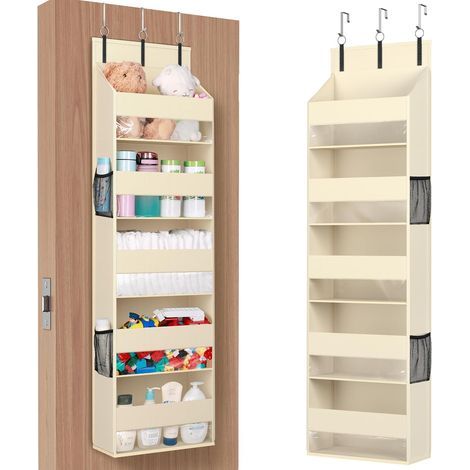 1 Türhänger, 5 Ablagen, transparente Fenster, 4 Seitentaschen, für Schlafzimmer, Badezimmer (1/5)