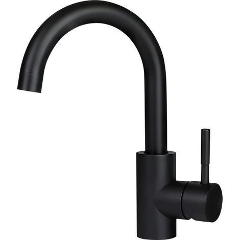 ZMH Robinet de salle de bains Robinet de lavabo - Robinet rotatif 360° Robinet d'eau froide haute pression en acier inoxydable Robinet de salle de bains pour salle de bains WC évier cuisine, noir