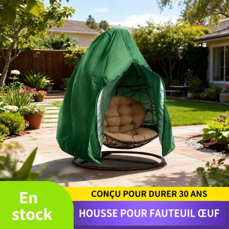 Housse de protection pour fauteuil œuf suspendu 1 place vert foncé 115 x 190 cm avec zip et sac de rangement vert 115 190cm réf 25 × 22 × 5 cm 50 g – Livraison gratuite (1/5)