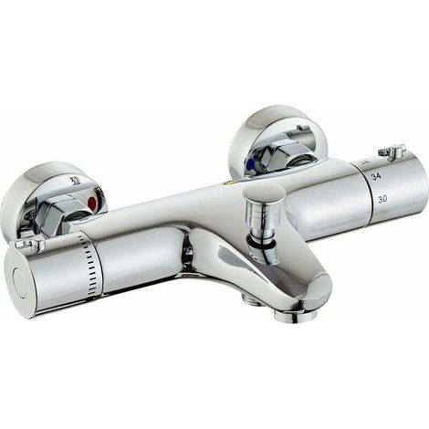 LaBlanc-Mitigeur Thermostatique de Douche-Raccord Fileté 1/2\" - de avec 38°C Bouton de Sécuri- Laiton Robinet Douche pour Salle de Bain avec (1/5)