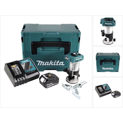 Makita DRT 50 RG1J inalámbrico multifunción router sin escobillas 18V + 1x batería recargable 6,0 Ah + cargador rápido en Makpac 3