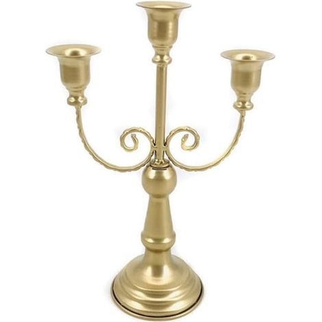11,8 Zoll hohe, dreiarmige goldene Kerzenständer für Tischdekorationen, Hochzeiten, Geburtstage, Weihnachten und besondere Anlässe