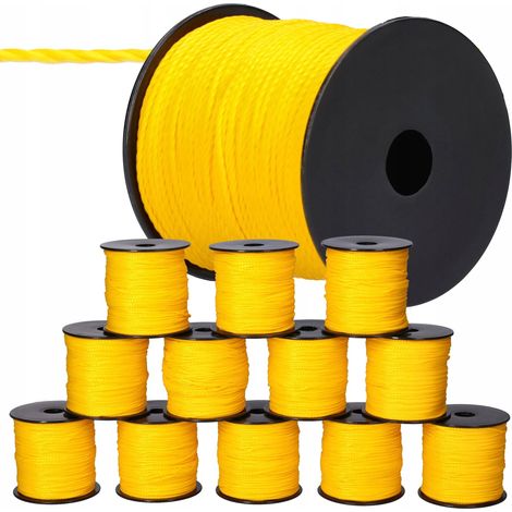 12x Cord贸n de alba帽iler铆a 100m x 2mm AMARILLO (1/5)
