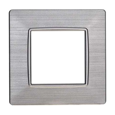 Kompatible Abdeckrahmen Vimar Plana 2 module kunststoff satiniert silber farbe Ettroit EV85215