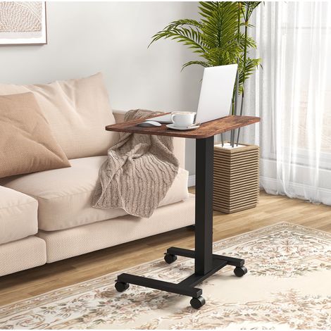 Scrivania regolabile in altezza su rotelle, 65 x 48 cm, 68-108 cm, marrone rustico HAVRYA (1/5)