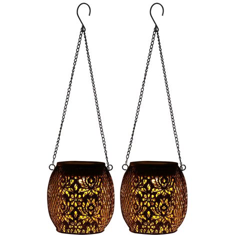 Lanterne solaire d'extérieur, lampe solaire portable 2 en 1 améliorée à suspendre, décorations de Noël, lanterne solaire étanche pour arbre, jardin, terrasse, allée, lot de 2 (1/5)
