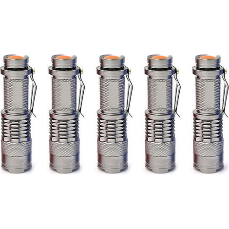 5 Mini lampe torche télescopique rechargeable, pour LED Rechargeable , argent (1/5)