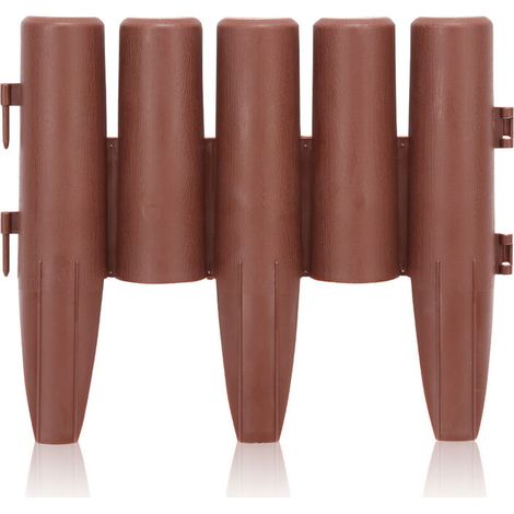 Lot de 10 bordures de jardin en palissade, 2,8 m, marron. (1/4)