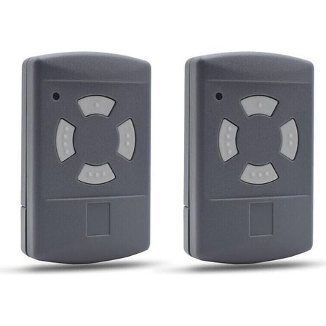 Telecommande Porte Garage - 40,685 MHz - Compatible HSE2 HSE4 HS2 HS4 HSM2 HSM4 - Bouton Gris - Lot de 2 (1/4)