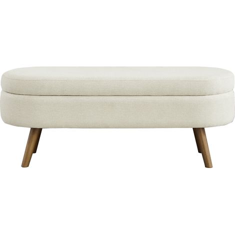 Banc de rangement 110 cm avec espace de stockage et revêtement chenille (1/5)