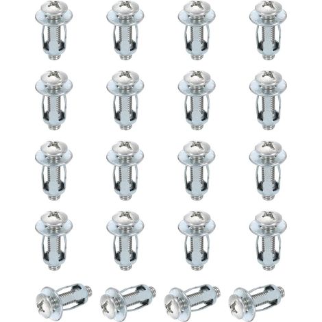 Chevilles À Expansion Pour Parois Creuses En Acier, 20Pcs M6x28mm Fixations Pour Placo, Molly Bolt Hollow Drive Pour Plaque De Plâtre, Briques, Portes En Bois, Argenté (1/5)