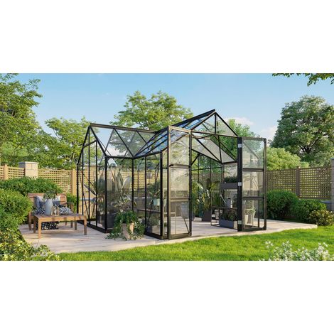 Vitavia Gewächshaus "Clarus", schwarz, 13 m², 3 mm ESG (1/3)