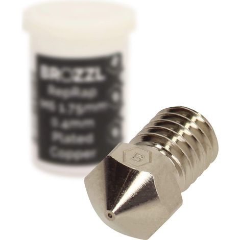BROZZL RepRap M6 1,75 mm (E3D V6) Ugello Plated Copper 0,4 mm Diametro per stampante 3D