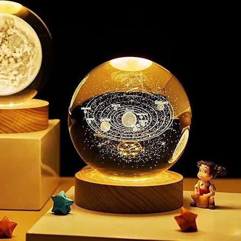 Lampe Galaxy à Gravure Laser 3D – Lumière Douce, 20 cm Blanc  Déco et Cadeau Unique (1/4)