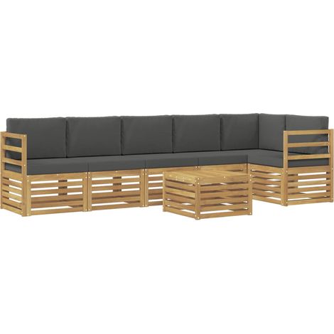 Conjunto de sofás de exterior 7 uds. Blanco y Antracita vidaXL (1/5)