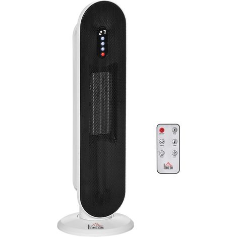 Chauffage ventilateur 24h/24, 2000 W, 2 modes, oscillation, métal blanc+noir. (1/5)
