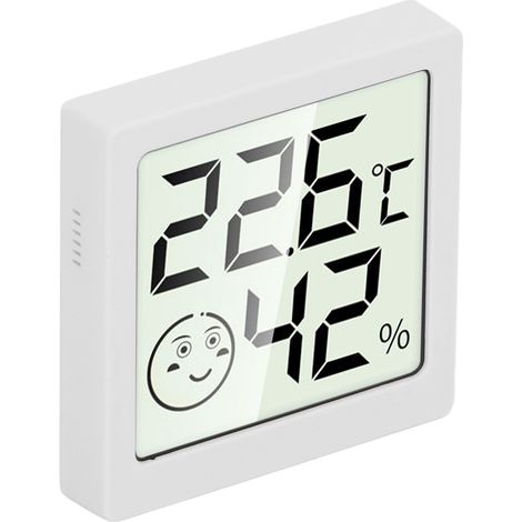 Thermomètre et hygromètre d'ambiance numérique de haute précision pour la maison, mini-thermomètre-hygromètre blanc (1/5)