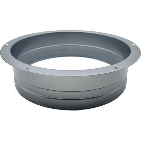 Bride de raccordement pour conduit de 8 pouces — Bride droite métallique, adaptée aux systèmes de ventilation d'évacuation et de chauffage (200 mm, Argent)