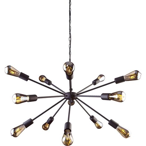 Minimalistische Hängelampe in Schwarz Ø77cm 15-flmg
