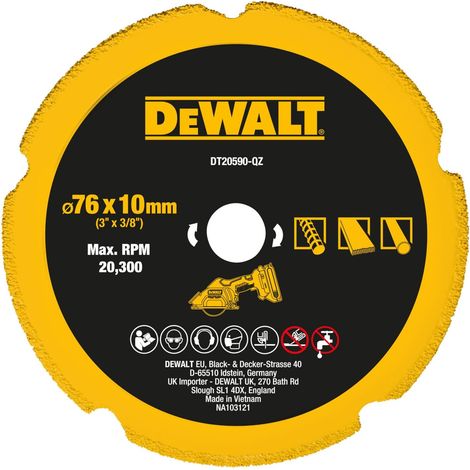 Disco multiuso Dewalt 76x9,5 mm per DCS438